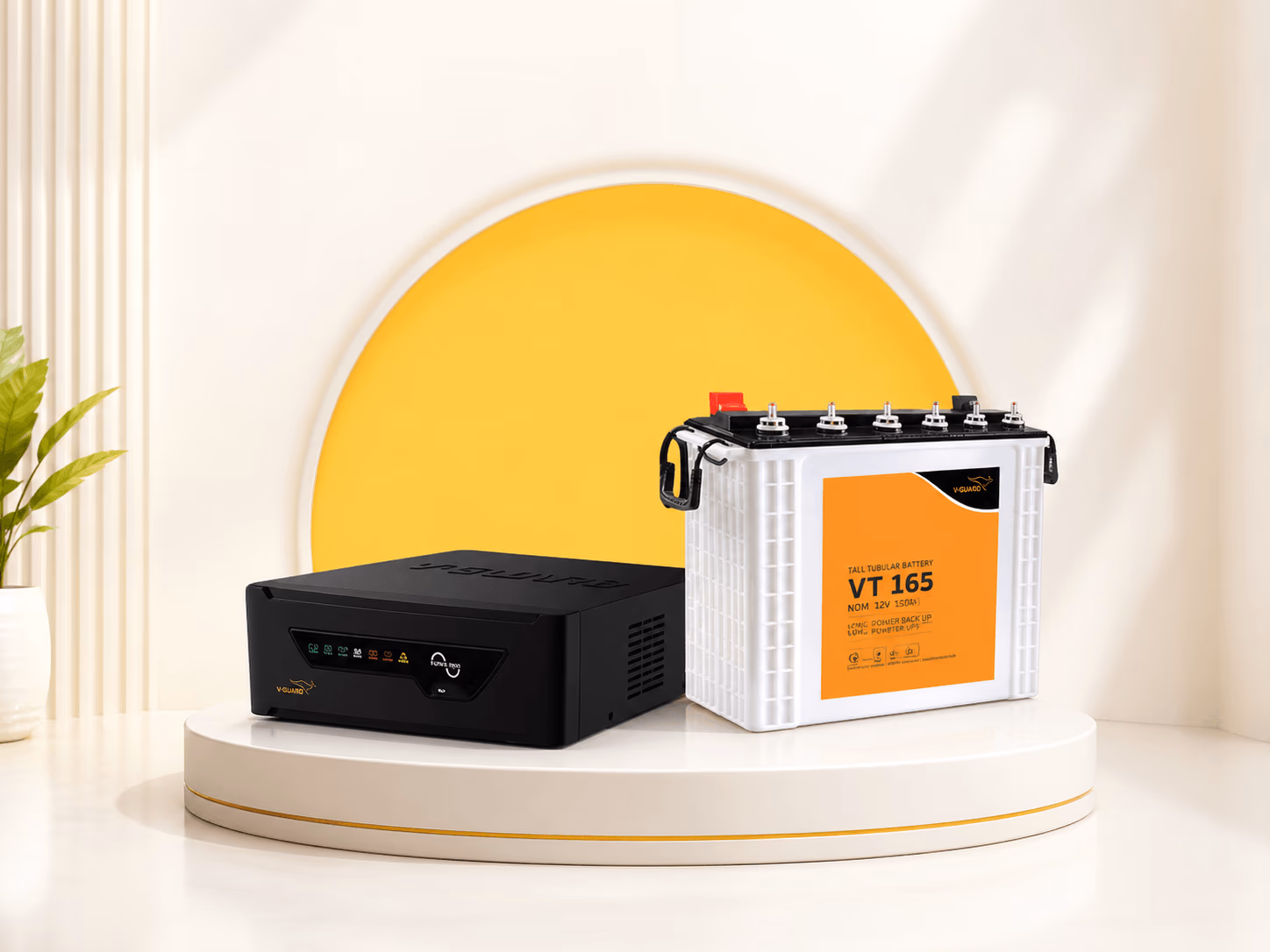 V-Guard Inverter and VT 165 Tubular Battery